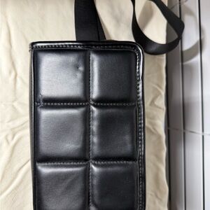Elegant Black Quilted Belt Bag